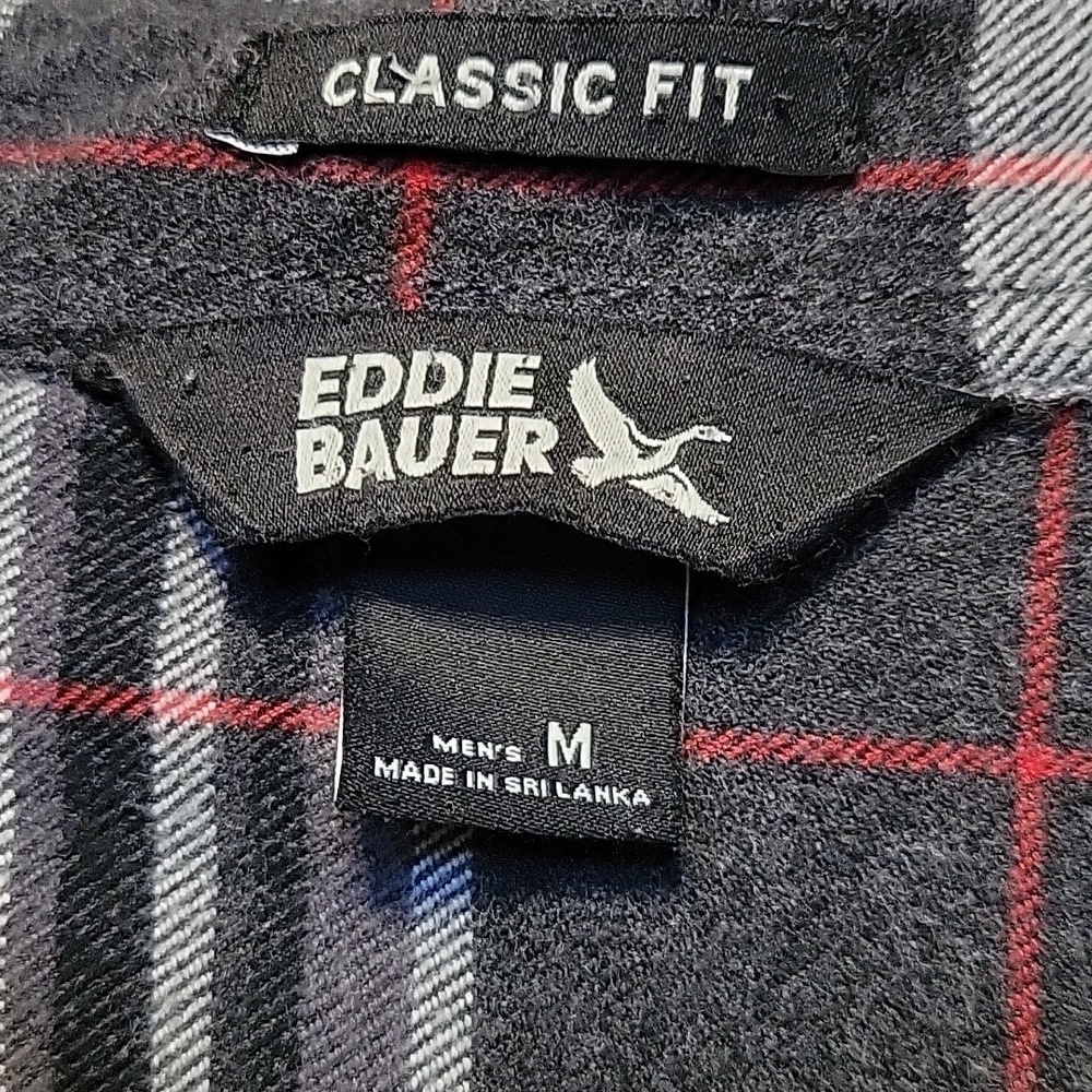 Eddie Bauer Plaid Long Sleeve Cotton Button Down Size Medium - Picture 2 of 10